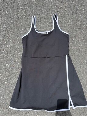 Reebok Black Dress with White Piping Tennis Skirt